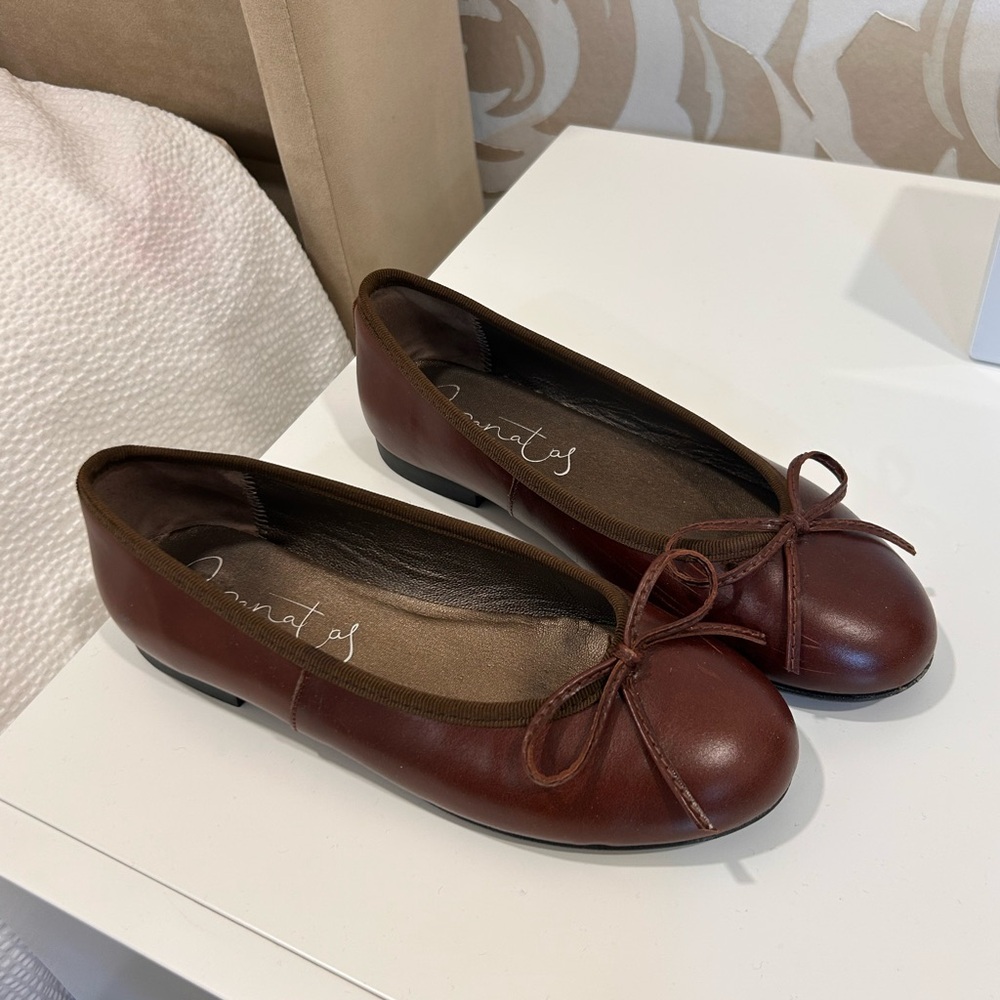 Brown Leather Ballet Flats